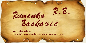 Rumenko Bošković vizit kartica